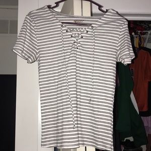 black and white shirt